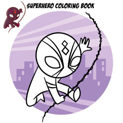 Superhero Coloring Book. Comic character isolated on white background