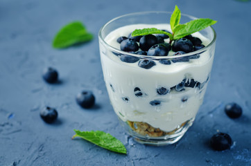 Blueberry greek yogurt parfait