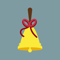 Color illustration of school bell icon