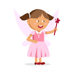 Cute little fairy girl with Magic wand