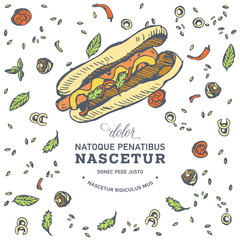 Vintage fast food background