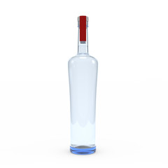 Vodka bottle isolated 3d rendering