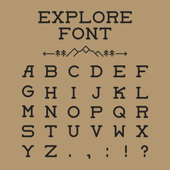Vector monospace font. Design template