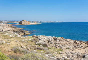 sunny day in the resort of Paphos, Cyprus