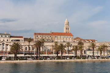 Fototapeta na wymiar The Diocletian Palace in Split from the sea