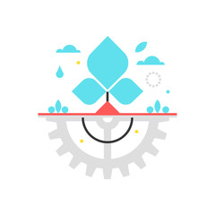 Color box icon, green technology illustration, icon