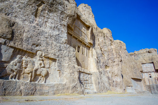 View on Naqsch-e Rostam necropolis by Shiraz in Iran