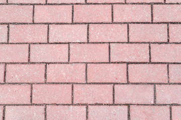 Background, texture brick wall, red color on the whole frame. Horizontal frame