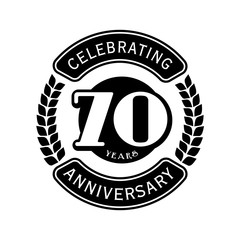 70 years anniversary design template. Vector and illustration. Anniversary logo.
