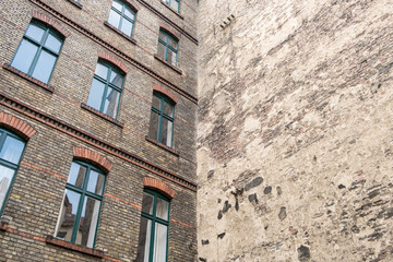 backyard , facade of old building in Berlin