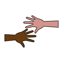 Obraz premium colorful hands icon over white background. vector illustration