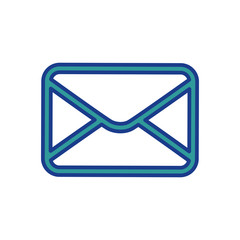 envelope icon over white background. vector illustration