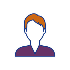 man avatar icon over white background. colorful design.  vector illustration