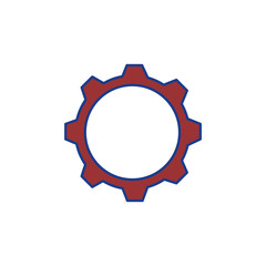 gear wheel icon over white background. vector illustration