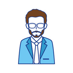 man avatar icon over white background. colorful design.  vector illustration
