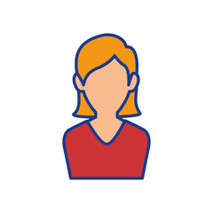 woman avatar icon over white background. colorful design. vector illustration