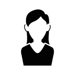 woman avatar icon over white background. vector illustration