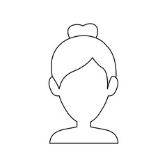 woman avatar icon over white background. vector illustration