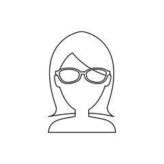 woman with glasses icon over white background. vector illustration