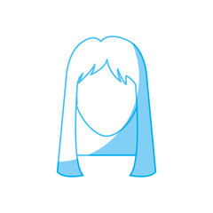 woman with long hair icon over white background. vector illustration