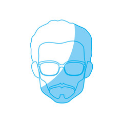 man with glasses, avatar icon over white background. vector illustration