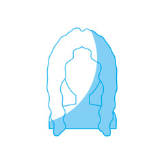 woman with curley hair icon over white background. vector illustration