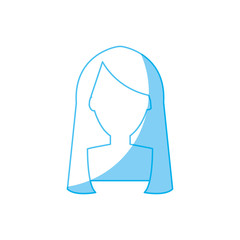 woman with long hair icon over white background. vector illustration