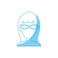 woman with glasses icon over white background. vector illustration
