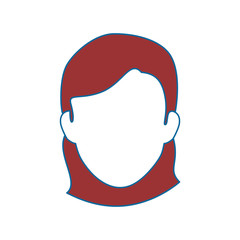 woman with short hair, avatar icon over white background. colorful design. vector illustration