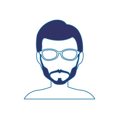 man with glassses, avatar icon over white background. colorful design. vector illustration
