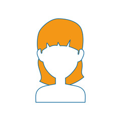 woman with short hair, avatar icon over white background. colorful design. vector illustration