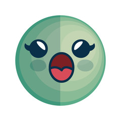 surprised cartoon face icon over white background. colorful design. vector illustration