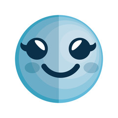 happy cartoon face icon over white background. colorful design. vector illustration