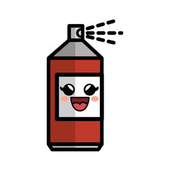 kawaii spray bottle icon over white background. colorful design. vector illustration