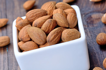 Almonds in a ceramic bowl