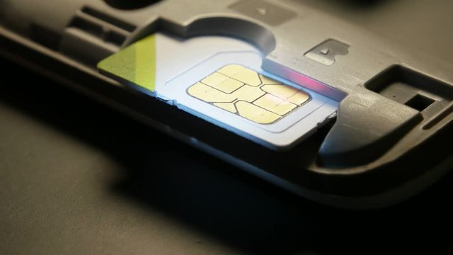 Close up of a mobile phone sim card
