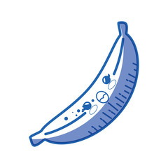 kawaii banana fruit icon over white background. vector illustration