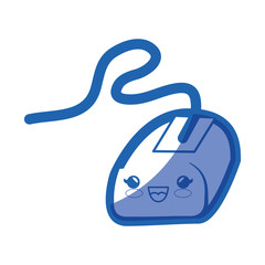 Kawaii mouse device icon over white background. vector illustration