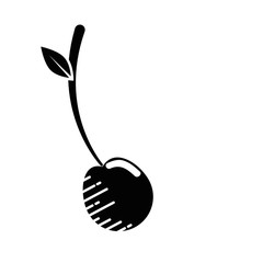 cherry fruit icon over white background. vector illustration