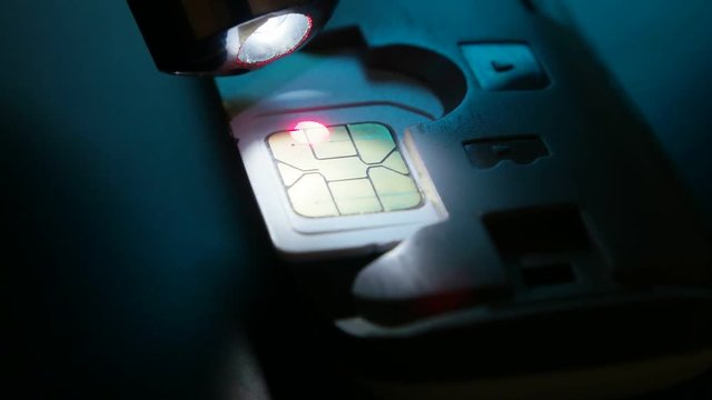 Close up of a mobile phone sim card
