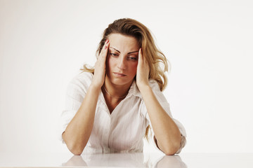 Single and lonely woman depressed (Gestures, body language)
