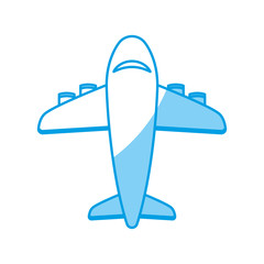 airplane icon over white background. vector illustration