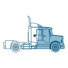 semi truck cab vehicle commerce outline vector illustration