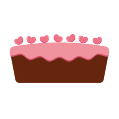 birthday cake icon over white background. colorful design. vector illustration