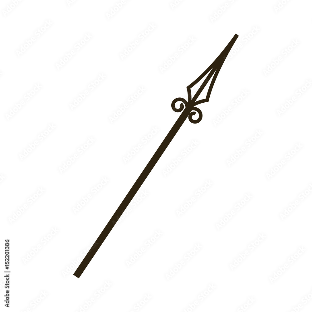 Sticker arrow decoration ornament antique object vector illustration