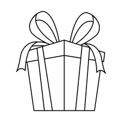 gift box party present decoration bow ribbon vector illustration