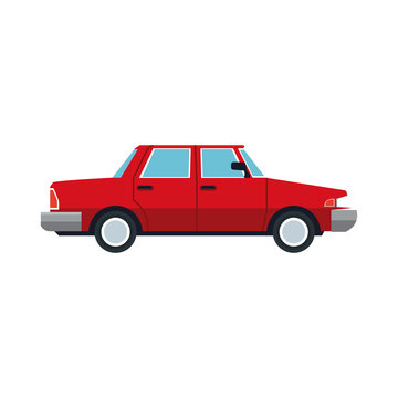 red sedan car vehicle transport vector illustration