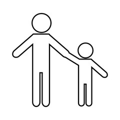 pictogram man and kid icon over white background. vector illustration