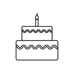 birthday cake with candles icon over white background. vector illustration
