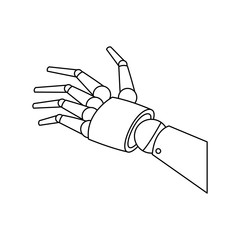 mechanical robotic hand innovation technology vector illustration